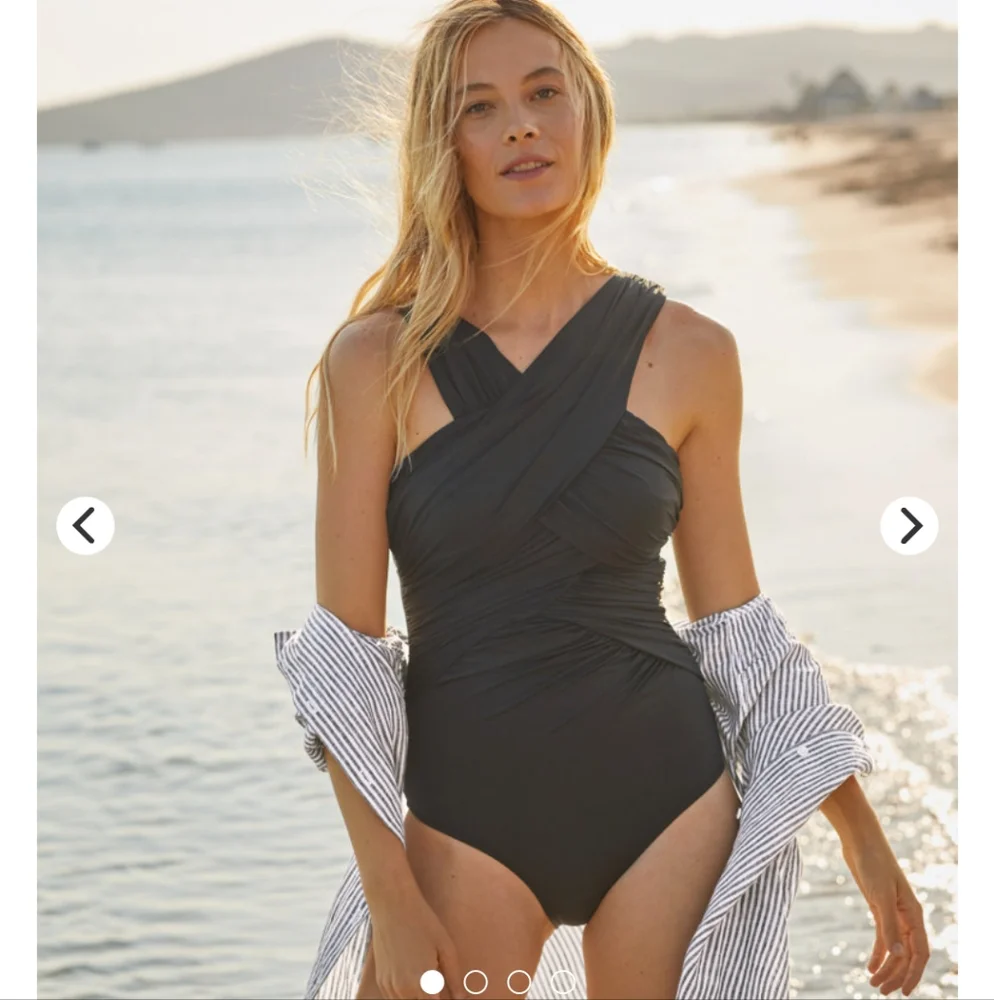 Garnet Hill Blue Print One-Piece Swimsuit    Gently Used.  Size 14